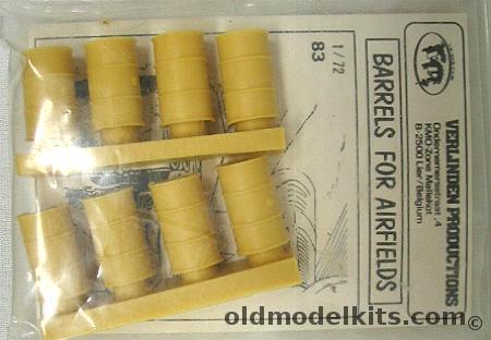 Verlinden 1/72 Barrels For Airfields - 45 Gallon Drums - Bagged, 83 plastic model kit